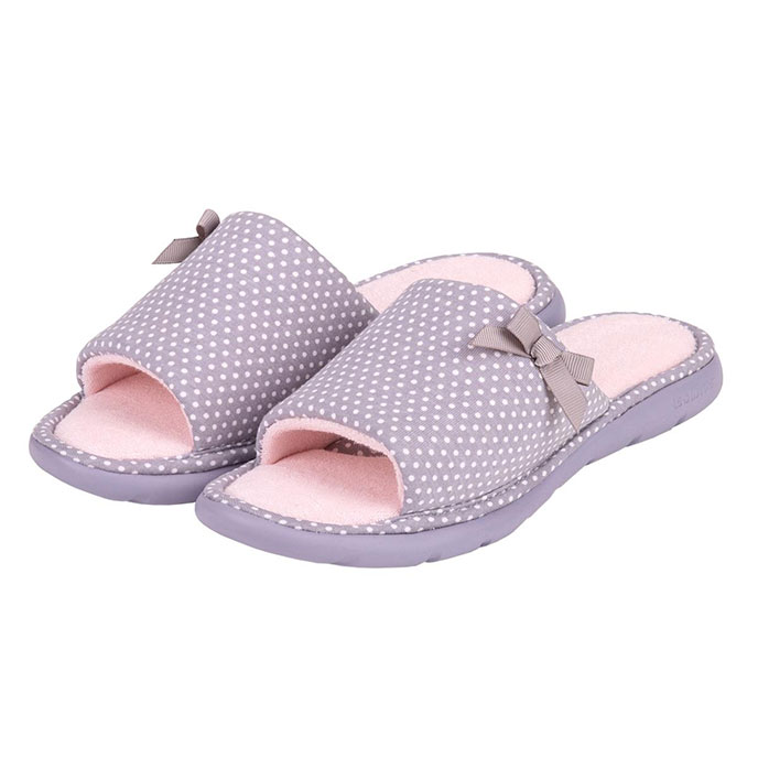 Isotoner Ladies iso-flex Spotted Sliders Grey Spot Extra Image 1